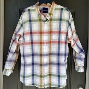 Tommy Bahama Chaveta Plaid Size XL Long Sleeve Shirt. 41% Cotton 59% Linen.